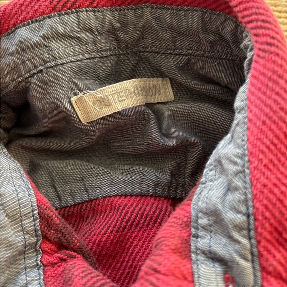 Outerknown Red and Black Plaid Button Down Shirt - Picture 3 of 4